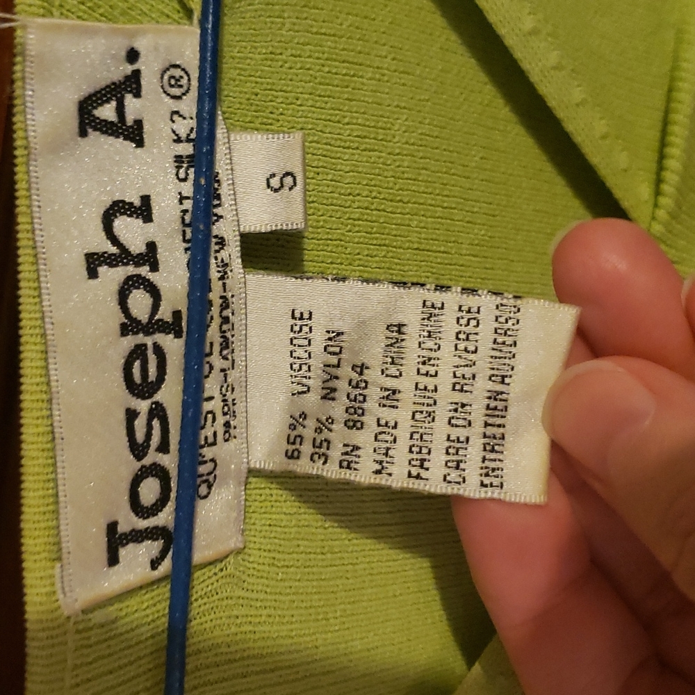 Lime green Viscose sweater 3 quarter length arms - Picture 4 of 5